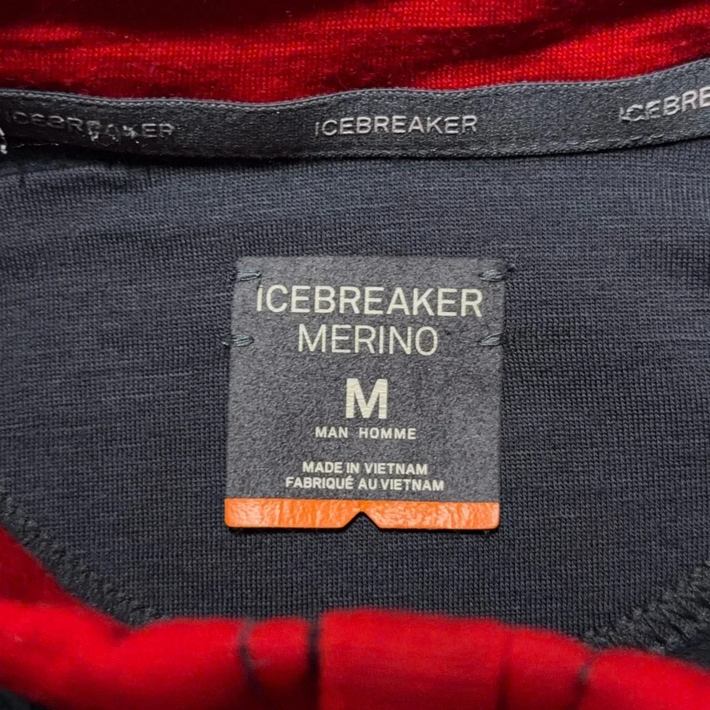 Icebreaker Merino Full Zip Jacket Mens Medium Gray Red Wool San Diego State SDSU